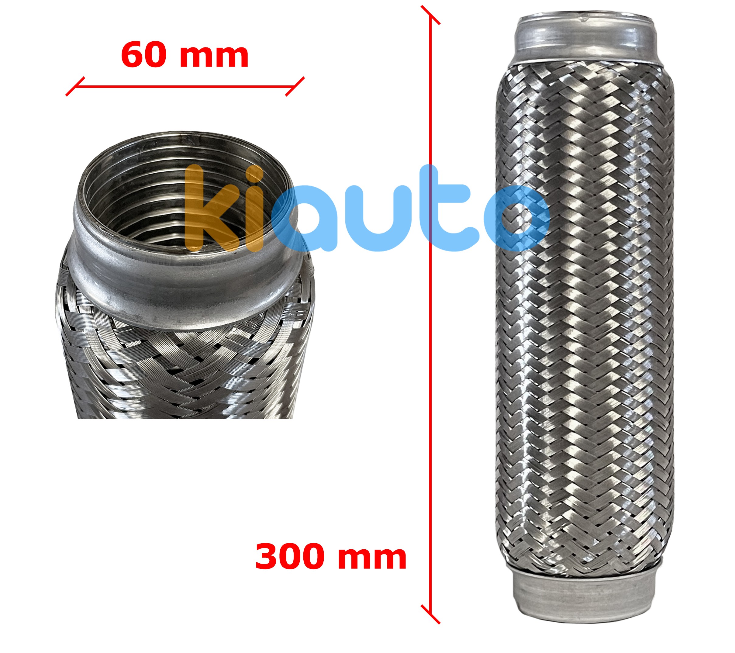 Tuyau fléxible d´échappement 60mm diamètre x 300mm longueur Tuyau fléxible d´échappement 60mm diamètre x 300mm longueur