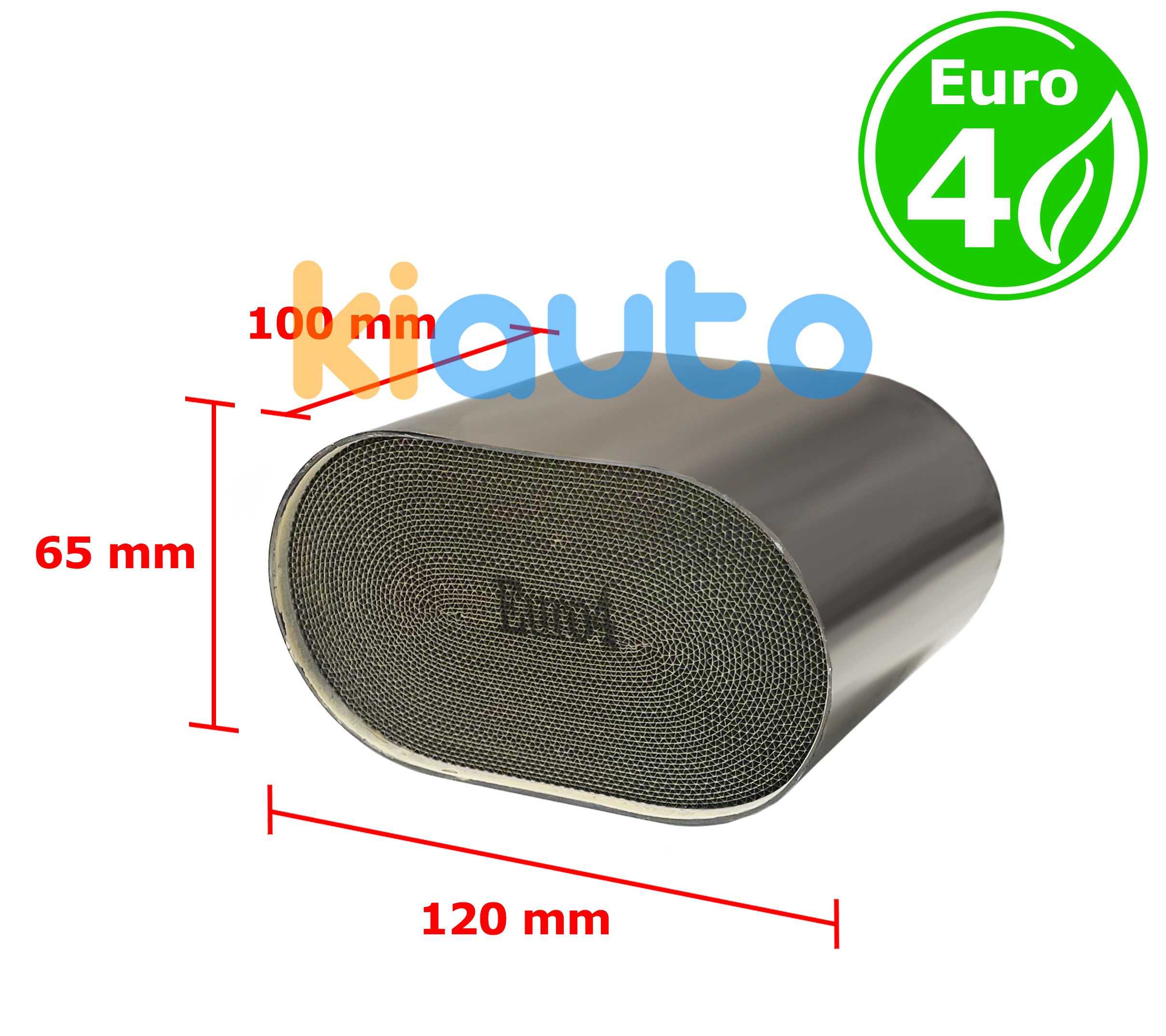 Intérieur métalique euro 4 essence / diesel oval diamètre 120x65mm x 100mm longeur