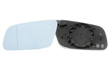 VERRE DE RÉTROVISEUR AUDI A3 2000-2003 RESTYLING / AVEC SUPPORT / ASPHÉRIQUE / BLEU / GAUCHE