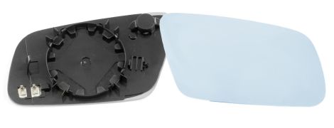 VERRE DE RÉTROVISEUR AUDI A3 2000-2003 RESTYLING / AVEC SUPPORT / CHAUFFANT / CONVEXE / BLEU / DROIT