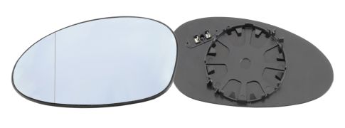 VERRE DE RÉTROVISEUR BMW SERIE 1 (E81-E87) 2003-2007 AVEC SUPPORT / CHAUFFANT / ASPHÉRIQUE / BLEU / GAUCHE