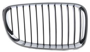 GRILLE BMW SERIE 1 (E81-E87) 2007-2012 FACE AVANT / CONTOUR CHROMÉ / LAMES NOIRES / DROIT