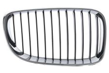 GRILLE BMW SERIE 1 (E81-E87) 2007-2012 FACE AVANT / CONTOUR CHROMÉ / LAMES NOIRES / DROITE
