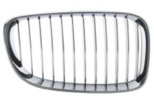 GRILLE BMW SERIE 1 (E81-E87) 2007-2012 FACE AVANT / CONTOUR CHROMÉ / LAMES NOIRES / CHROMÉES / DROITE