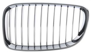 GRILLE BMW SERIE 1 (E81-E87) 2007-2012 FACE AVANT / CONTOUR CHROMÉ / LAMES NOIRES / CHROMÉES / GAUCHE