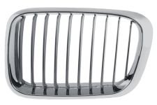 GRILLE BMW SERIE 3 (E46) 1998-2001 FACE AVANT CONTOUR CHROMÉ / LAMES CHROMÉS / GAUCHE