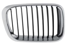GRILLE BMW SERIE 3 (E46) 1998-2001 FACE AVANT / CONTOUR CHROMÉ / LAMES NOIRES / DROITE