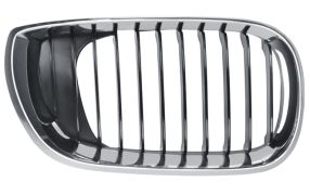 GRILLE BMW SERIE 3 (E46) 2001-2005 FACE AVANT CONTOUR CHROMÉ / LAMES NOIRES / DROITE
