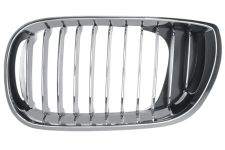 GRILLE BMW SERIE 3 (E46) 2001-2005 FACE AVANT CONTOUR CHROMÉ / LAMES CHROMÉES / NOIRES / GAUCHE
