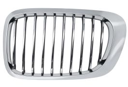 GRILLE BMW SERIE 3 (E46) 1999-2003 COUPÉ / FACE AVANT CONTOUR CHROMÉ / LAMES CHROMÉS / NOIRES / GAUCHE