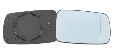 VERRE DE RÉTROVISEUR BMW SERIE 3 (E46) 1999-2003 COUPÉ / AVEC SUPPORT / CHAUFFANT / ASPHÉRIQUE / BLEU / DROIT