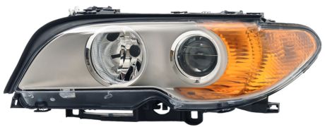 PHARE BMW SERIE 3 (E46) 2003-2005 COUPE / FEU CLIGNOTANT ORANGE / BASE CHROMÉE / GAUCHE