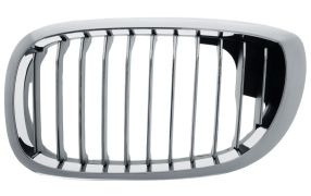 GRILLE BMW SERIE 3 (E46) 2003-2005 COUPÉ / FACE AVANT CONTOUR CHROMÉ / LAMES CHROMÉS / GAUCHE