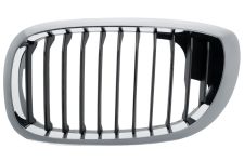 GRILLE BMW SERIE 3 (E46) 2003-2005 COUPÉ / FACE AVANT CONTOUR CHROMÉ / LAMES NOIRES / GAUCHE
