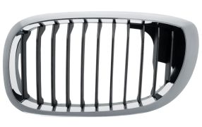 GRILLE BMW SERIE 3 (E46) 2003-2005 COUPÉ / FACE AVANT CONTOUR CHROMÉ / LAMES NOIRES / GAUCHE