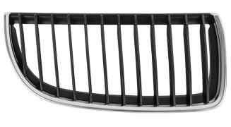 GRILLE BMW SERIE 3 (E90-E91) 2005-2009 FACE AVANT / CONTOUR CHROMÉ / LAMES NOIRES / DROIT