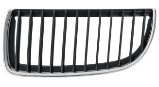 GRILLE BMW SERIE 3 (E90-E91) 2005-2009 FACE AVANT / CONTOUR CHROMÉ / LAMES NOIRES / GAUCHE