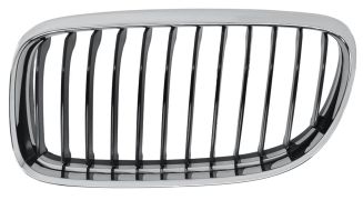 GRILLE BMW SERIE 3 (E90-E91) 2009-2012 FACE AVANT / CONTOUR CHROMÉ / LAMES NOIRES / GAUCHE