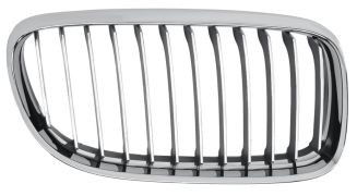 GRILLE BMW SERIE 3 (E90-E91) 2009-2012 FACE AVANT / CONTOUR CHROMÉ / LAMES NOIRES / CHROMÉES / DROIT