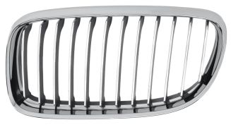GRILLE BMW SERIE 3 (E90-E91) 2009-2012 FACE AVANT / CONTOUR CHROMÉ / LAMES NOIRES / CHROMÉES / GAUCHE