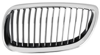 GRILLE BMW SERIE 3 (E90-E91) 2009-2012 FACE AVANT / MODÈLE M3 / CONTOUR CHROMÉ / LAMES CHROMÉES / NOIRES GAUCHE