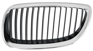 GRILLE BMW SERIE 3 (E90-E91) 2009-2012 FACE AVANT / MODÈLE M3 / CONTOUR CHROMÉ / LAMES NOIRES GAUCHE
