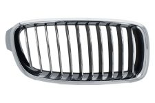 GRILLE BMW SERIE 3 (F30-F31) 2012-2015 FACE AVANT / LUXURY / CONTOUR CHROMÉ / LAMES CHROMÉES / NOIRES / DROITE