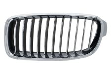 GRILLE BMW SERIE 3 (F30-F31) 2012-2015 FACE AVANT / LUXURY / CONTOUR CHROMÉ / LAMES CHROMÉES / NOIRES / GAUCHE