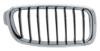 GRILLE BMW SERIE 3 (F30-F31) 2012-2015 FACE AVANT / SPORT / CONTOUR CHROMÉ / LAMES NOIRES / DROIT