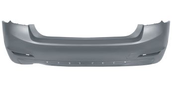 PARE-CHOCS BMW SERIE 3 (F30) 2012-2015 ARRIÈRE / SEDAN / ÉCHAPPEMENT SIMPLE GAUCHE / MODÈLE 316-318-320 / MODERN / SPORT / LUXURY / AVEC APPRET