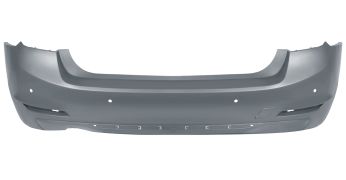 PARE-CHOCS BMW SERIE 3 (F30) 2012-2015 ARRIÈRE / SEDAN / ÉCHAPPEMENT SIMPLE GAUCHE / MODÈLE 316-318-320 / MODERN / SPORT / LUXURY / AVEC CAPTEUR / AVEC APPRET