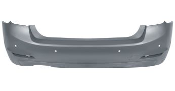 PARE-CHOCS BMW SERIE 3 (F30) 2012-2015 ARRIÈRE / SEDAN / ÉCHAPPEMENT DOUBLE GAUCHE / MODÈLE 325-328-330 / BASIS / AVEC CAPTEUR / AVEC APPRET