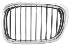 GRILLE BMW SERIE 5 (E39) 2001-2003 FACE AVANT / CONTOUR CHROMÉ / LAMES CHROMÉES / GAUCHE