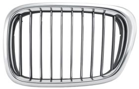 GRILLE BMW SERIE 5 (E39) 2001-2003 FACE AVANT / CONTOUR CHROMÉ / LAMES CHROMÉES / GAUCHE