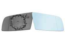 VERRE DE RÉTROVISEUR BMW SERIE 5 (E60-E61) 2003-2007 AVEC SUPPORT / CHAUFFANT / ASPHÉRIQUE / BLEU / DROIT