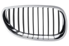 GRILLE BMW SERIE 5 (E60-E61) 2003-2007 FACE AVANT / CONTOUR CHROMÉ / LAMES NOIRES / DROITE