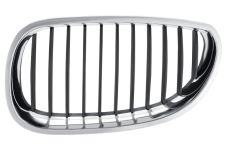 GRILLE BMW SERIE 5 (E60-E61) 2003-2007 FACE AVANT / CONTOUR CHROMÉ / LAMES NOIRES / GAUCHE