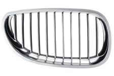 GRILLE BMW SERIE 5 (E60-E61) 2003-2007 FACE AVANT / CONTOUR CHROMÉ / LAMES NOIRES / CHROMÉES / DROITE