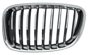 GRILLE BMW SERIE 5 GT (F07) 2010-2013 FACE AVANT / CONTOUR CHROMÉ / LAMES CHROMÉES / NOIRES / GAUCHE