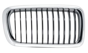 GRILLE BMW SERIE 7 (E38) 1998-2003 FACE AVANT / CONTOUR CHROMÉ / LAMES NOIRES / DROIT