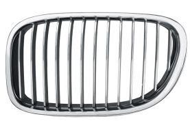 GRILLE BMW SERIE 7 (F01-F02) 2009-2012 FACE AVANT / CONTOUR CHROMÉ / LAMES NOIRES / GAUCHE