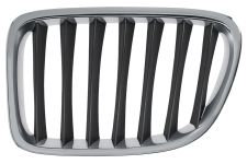 GRILLE BMW X1 (E84) 2009-2012 FACE AVANT / CONTOUR CHROMÉ / LAMES NOIRES / GAUCHE