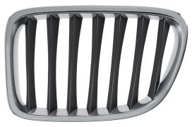GRILLE BMW X1 (E84) 2009-2012 FACE AVANT / CONTOUR CHROMÉ / LAMES NOIRES / GAUCHE