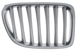 GRILLE BMW X1 (E84) 2009-2012 FACE AVANT / CONTOUR CHROMÉ / LAMES ARGENT / DROITE