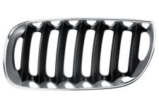 GRILLE BMW X3 (E83) 2004-2006 FACE AVANT / CONTOUR CHROMÉ / LAMES NOIRES / GAUCHE