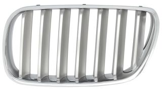 GRILLE BMW X3 (E83) 2006-2010 FACE AVANT / CONTOUR CHROMÉ / LAMES TITANIUM / GAUCHE