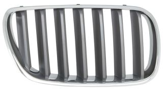 GRILLE BMW X3 (E83) 2006-2010 FACE AVANT / CONTOUR CHROMÉ / LAMES TITANIUM NOIRE / DROITE