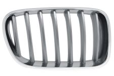 GRILLE BMW X3 (F25) 2010-2014 FACE AVANT / CONTOUR CHROMÉ / LAMES GRIS TITANIUM / DROITE