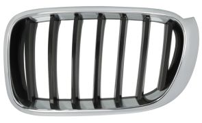 GRILLE BMW X4 (F26) 2013-2018 FACE AVANT / CONTOUR CHROMÉ/ LAMES NOIRES / GAUCHE