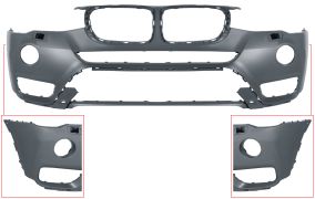 PARE-CHOCS BMW X3 (F25) 2014-2017 AVANT / AVEC ANTIBROUILLARDS LED / AVEC LAVEPHARES / AVEC APPRET